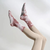 Custom Logo New Gradual Tie Dye Fashion MID Tube Yoga Socks Anti-Slip Women Sports Socks Fitness Pilates Crew Grip Socks