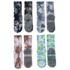 Custom Logo New Gradual Tie Dye Fashion MID Tube Yoga Socks Anti-Slip Women Sports Socks Fitness Pilates Crew Grip Socks