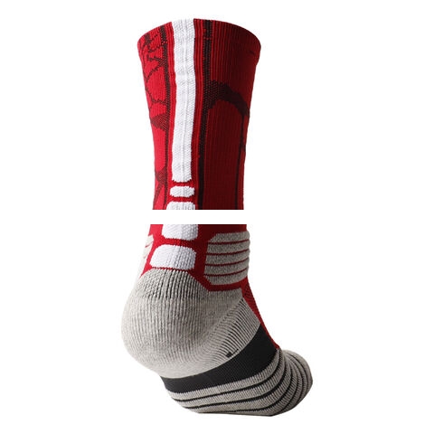 Hot sale Medium length thick terry jacquard shock absorbing sports socks exercise workout running