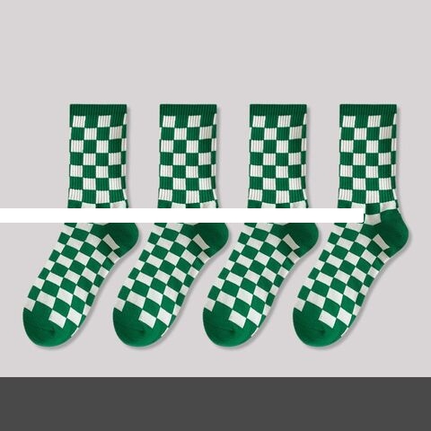 Modern Unisex Crew Sporty Cotton Socks Green Fashion Style for Men Women Knitted Sport Socks for Spring Summer Fast Shipping