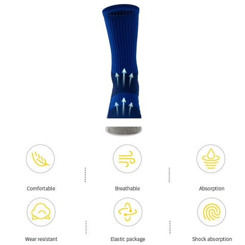 Professional cotton towel bottom adult sports socks Anti slip football promotional custom logo socks