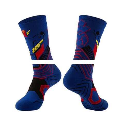 Wholesale High Quality Crew Embroidery Print Compression Socks Designer Soccer Sport Anti Slip Custom Football Grip Socks