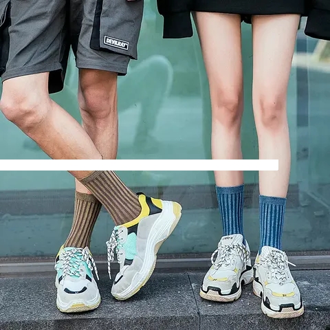 China Custom organic cotton blended men s and women s plain long thick sports fashion socks