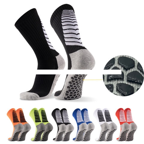 Factory Made Sporty Crew Socks Casual Anti Slip Logo High Elastic Breathable Football Socks Free Size for Everyone