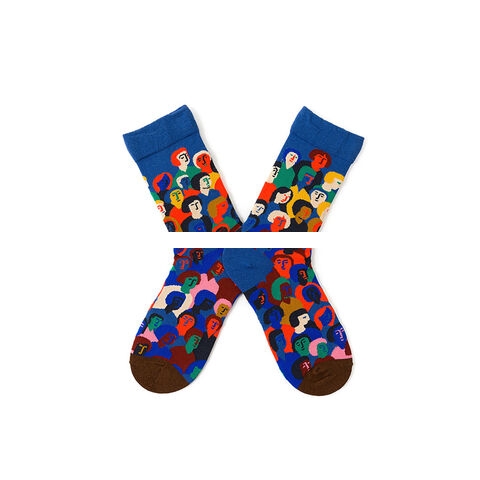 Custom Sports socks breathable anti bacterial Grid pink blue colorful unisex Sports socks