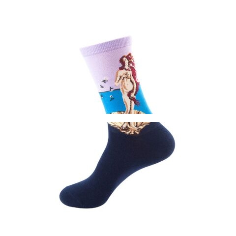  New Style Fashion Top Quality Oil Painting Sport Socks Free Custom Jacquard Design Socks