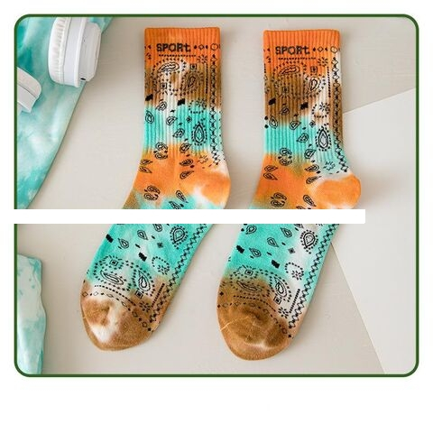 Factory Price Top Quanlity Tie Dye Pure Cotton Colourful Crew Women s Socks Sports Socks For Women