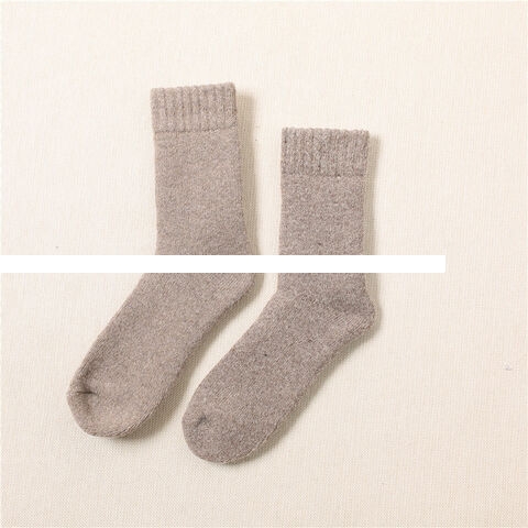 Men s wool mid tube plush thickened heating and warm loop socks super thick cotton socks
