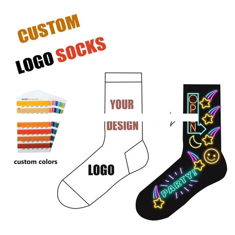 Custom High Quality OEM Jacquard Pattern Cotton Crew Socks Socks With Your Label Sock Manufacturers