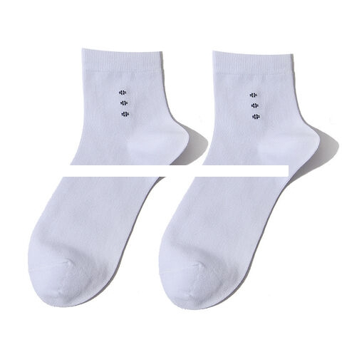 Men s mid length socks with antibacterial and odor resistant black casual breathable cotton socks