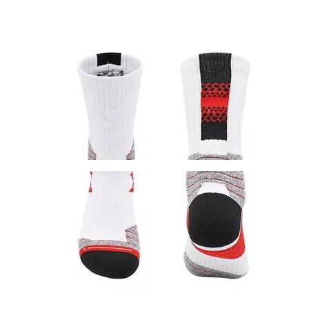 Athletic Mid Calf Woven Ombre Performance Thick Cushioned Basketball Ankle Support Socks Men 
