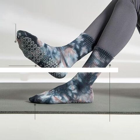 Tie dye yoga socks factory stock high quality non slip sports socks indoor floor socks for women