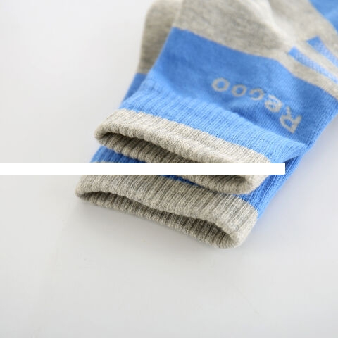 Men s autumn striped mid tube socks, sport combed cotton breathable socks