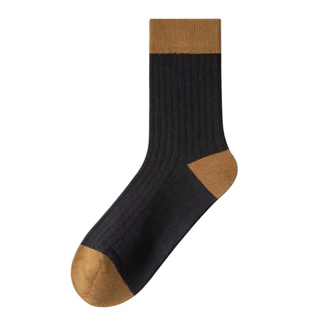 Men′s Socks Fashion High Quality Striped Cotton Socks Harajuku Retro Business Casual Mens Socks