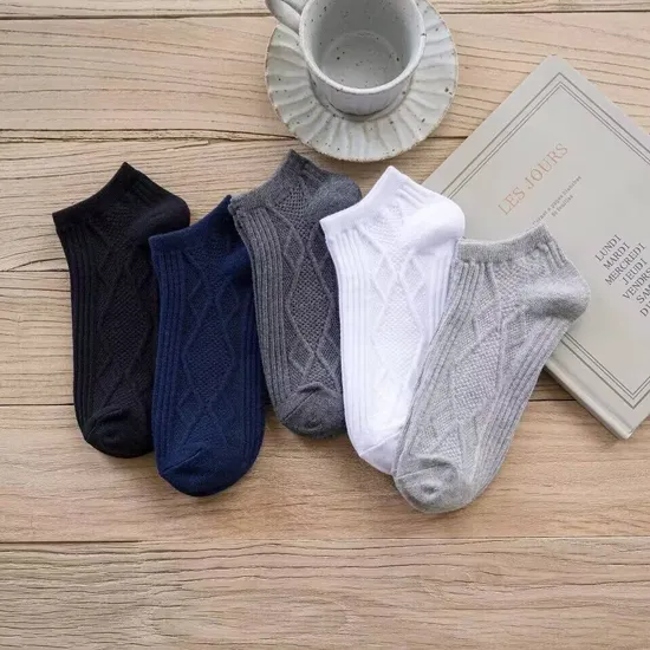 Hot Sale Men′s Low-Top Socks Summer Short Ankle Sport Socks Custom Business Cotton Breathable Boat Socks