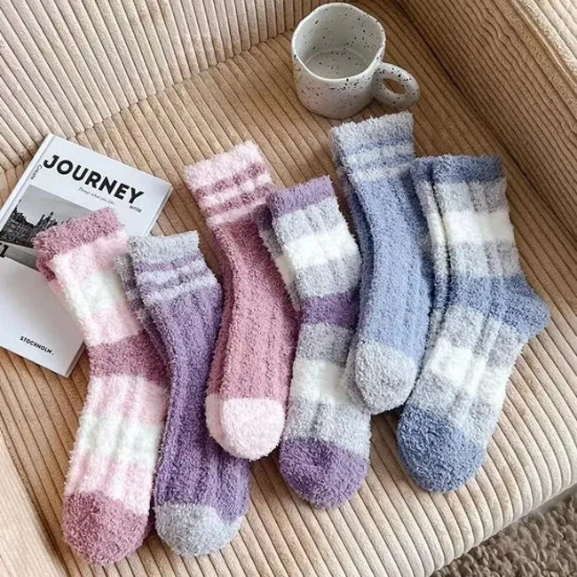 High Quality Fleece Fluffy Cabin Plush Warm Sleep Floor Socks Soft Cozy Winter Women Fuzzy Socks