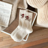 Winter Thickened Wool Socks Cartoon Wearing Beret Puppy Warm MID-Calf Socks Women′s Socks Stacked Socks