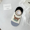Socks Women Summer New Cool Cotton Black Cat Small Fresh Cartoon Bear Non-Slip Bottom Rubber Boat Socks Invisible Female Socks