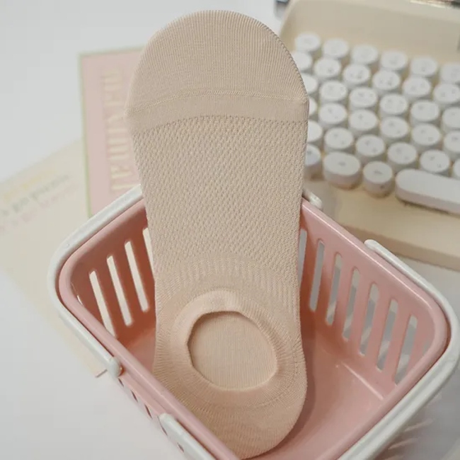 Boat Socks Non-Drop Heel Summer Socks Girls Macaroon Breathable Mesh Invisible Combed Cotton Trendy Short Socks