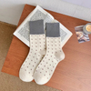 Elegant Small Dots MID-Calf Women′s Autumn and Winter New Socks Personalized Daily Color Collision Retro Department Korean Mori System Socks
