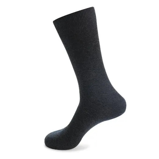 Customized Plain Knit Basic Cotton Black Men Crew Business Bamboo Socks