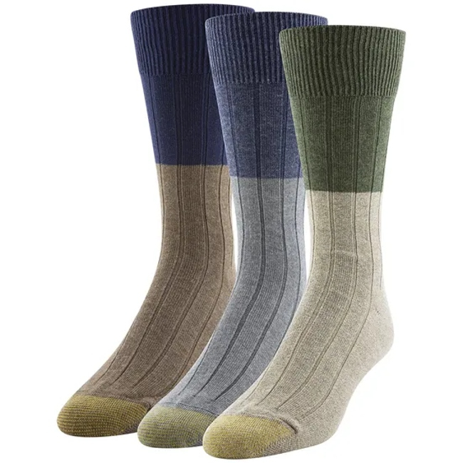 Custom Design Embroidered Logo Classic Mens Hampton Crew Dress Socks