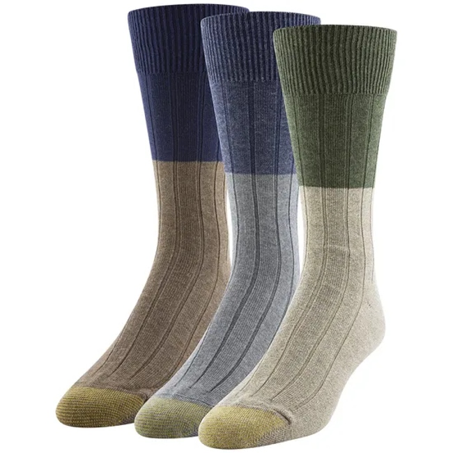 Custom Design Embroidered Logo Classic Mens Hampton Crew Dress Socks