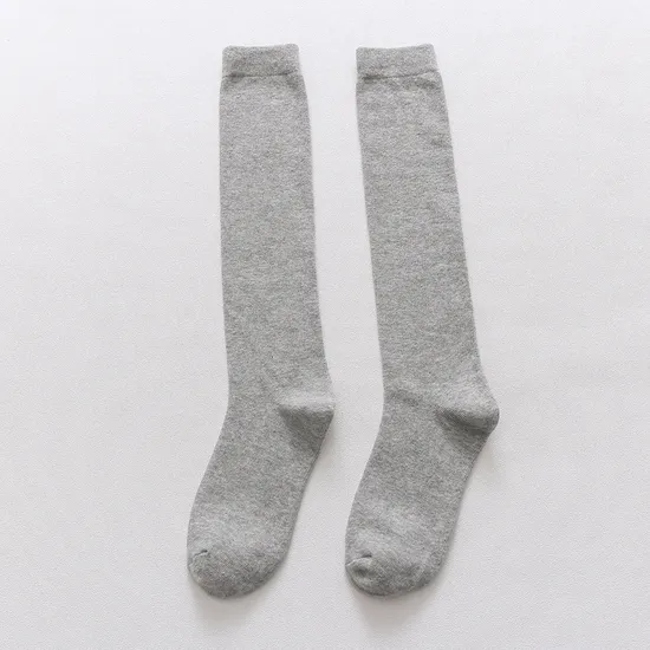 Premium Black Long Cotton Calf Socks for Breathability