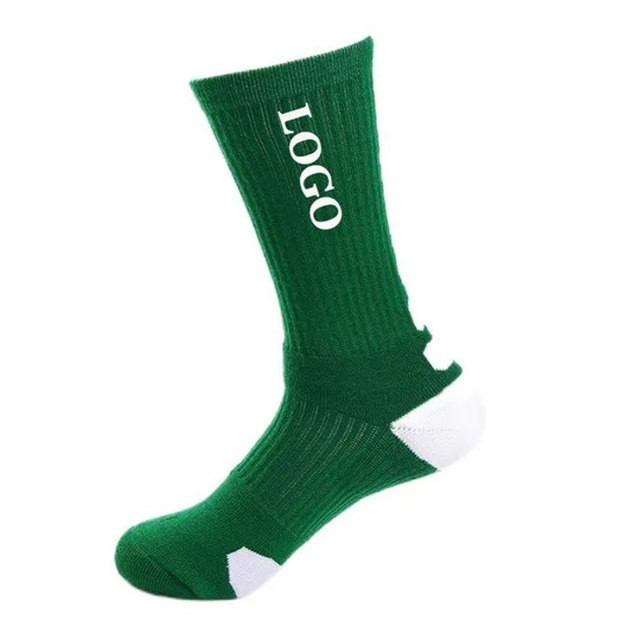 High Quality Custom Embroidery Logo Sustainable Sports Soccer Socks for Men Anti-Slip Sweat-Absorbent Grip Football Socks