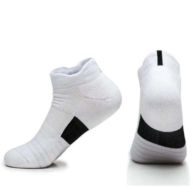 No Show Compression Athletic Running Socks, Wicking Sport Cushion Padded Sock