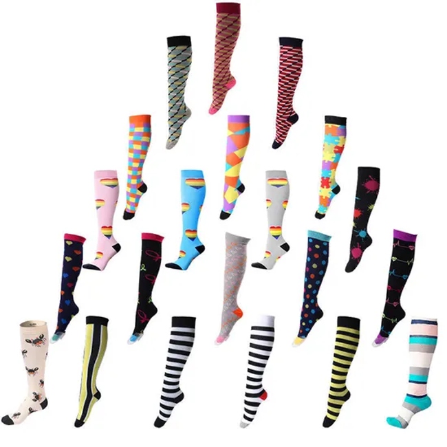 Xianghui Wholesale Can Custom Logo Sport Stretch Nurse Knee High Compression Socks