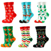 Custom Low MOQ Christmas Socks Woman Wear Happy Uniform Socken Unisex Funny Winter Crew 100% Cotton New Holiday Gift Socks