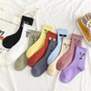 Wholesale Solid Color Casual Knit Tight Print Cotton Cute Funny Emotion Socks