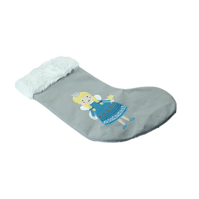 Customized Promotion Embroidery Cheap Christmas Socks Christmas Santa Hanging Decoration Socks