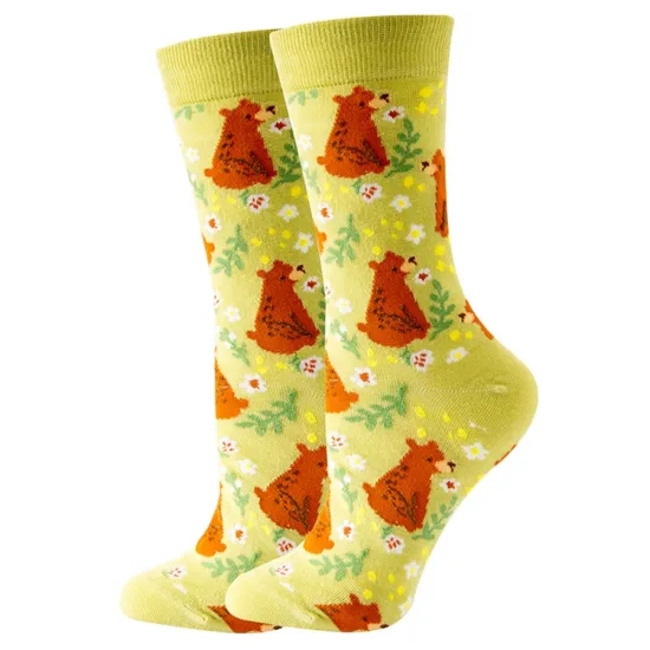 Happy Socks Style Fashion Cotton Soft Women Ladies Ankle Long Socks Ice Cream Foods Casual Party Pattern Novelty Socks
