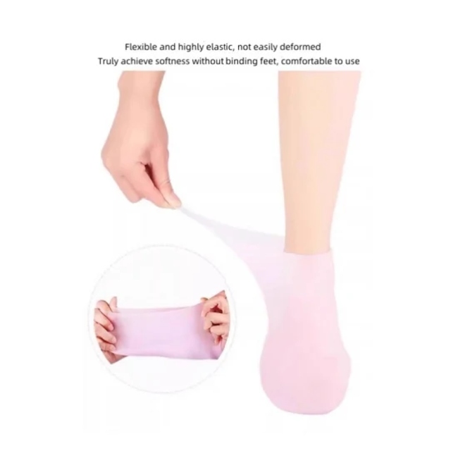 Women Foot SPA Pedicure Silicone Socks - Anti Slip Aloe Socks, Calluses, SPA Gel Socks Foot Care