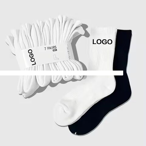 Custom LOGO Sports Socks Custom Packaging Brand Logo Athletic Men Tube White Socks Men Knitted Funny Street Crew Socks