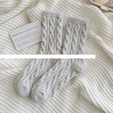 New Autumn And Winter Socks Women s Socks Plus Velvet Thick Warm Sleeping Socks Floor Crew Socks For Wholesale
