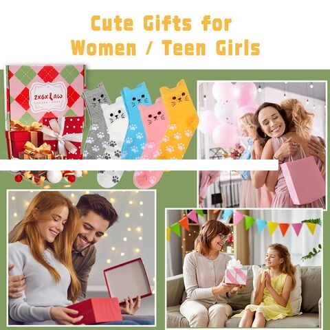 Women s Cat Socks Colorful Cute Funny Crew Socks Novelty Gifts for Teenage Girls Girlfriend Animal Lovers