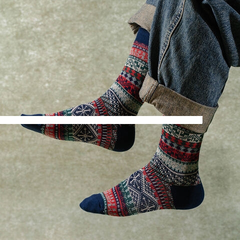 Fashion Design High Quality Men s Autumn Breathable Ethnic Style Crew Socks Unisex Athletic Cotton Knitted Casual Dress Socks