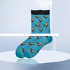 Wholesale Colorful Patterns Cute Cool Women Customizable Socks Unisex Organic Cotton Crew Socks
