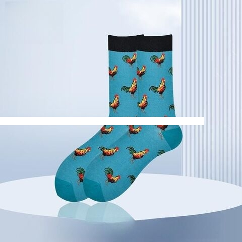 Wholesale Colorful Patterns Cute Cool Women Customizable Socks Unisex Organic Cotton Crew Socks