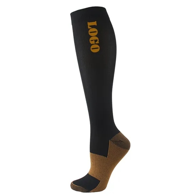 Socks for Autumn and Winter in Stock 20-30mmhg Knee High Sports Compression Socks Wholesale with Customized Pattern Socks