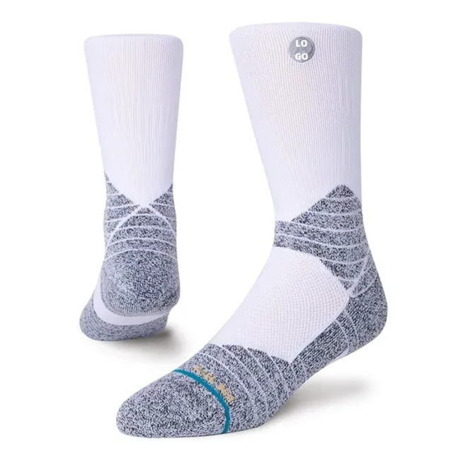 Custom Design Icon Super Durable Comfortable Grip Compression White Knitted Basketball Socks