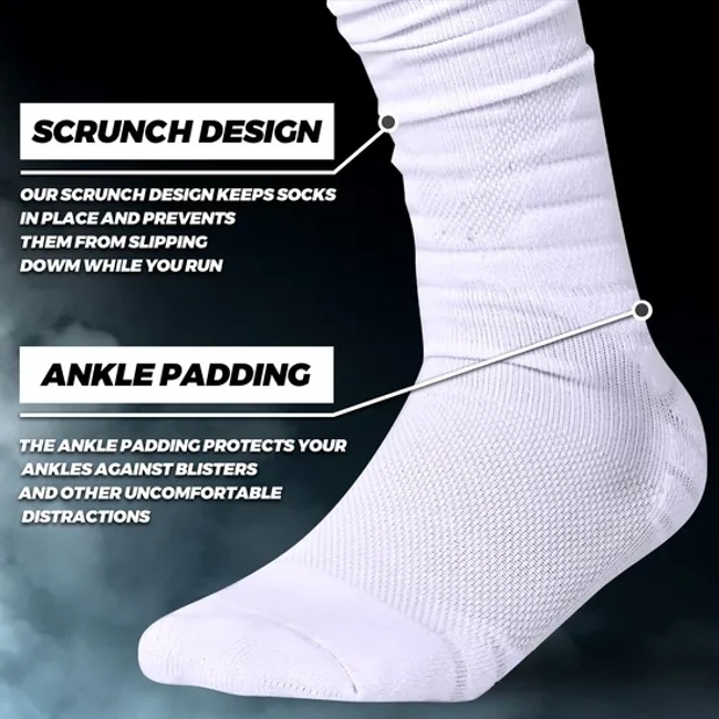 Custom Logo High Quality Cotton Sports Soccer Football Compression Slouch Socks