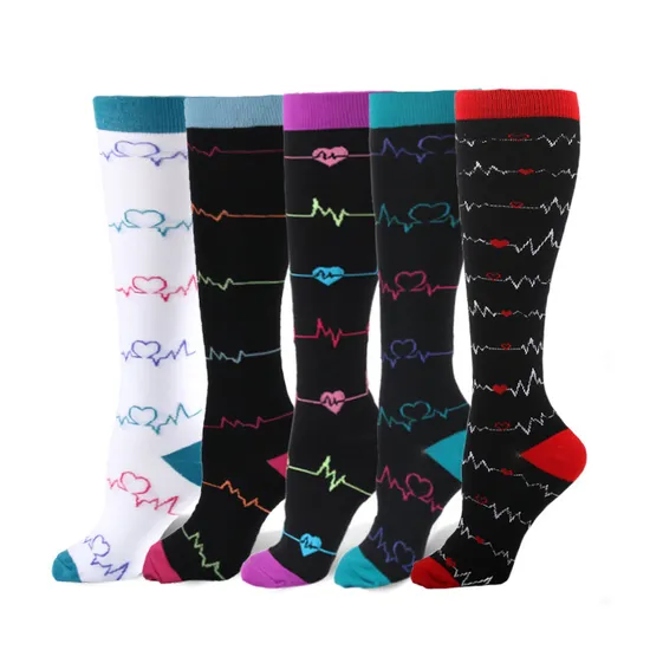 Breathable Nurse Christmas Halloween Compression Socks Custom Logo Cozy Cute Anti Slip Sport Compression