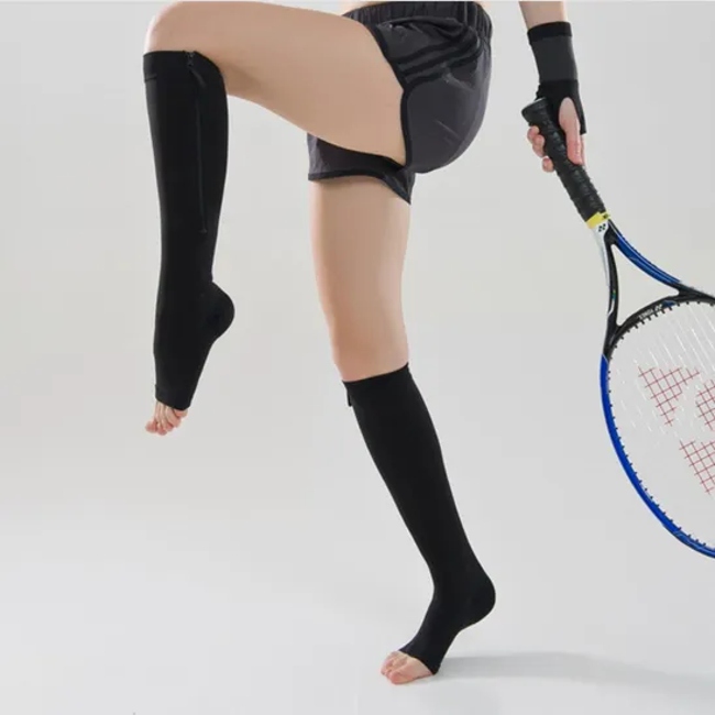 New 20-30mmhg Varicose Veins Travel Zipper Medical Compression Socks