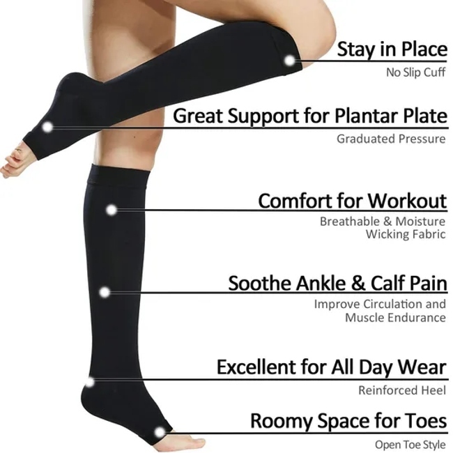 Dropshipping Post Surgery Medical Stocking Sports Running 20-30mmhg Graduated Compression Socks