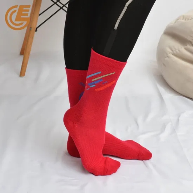 Unisex Comfortable Anti-Bacterial Red Athletic Sports Compression Socks