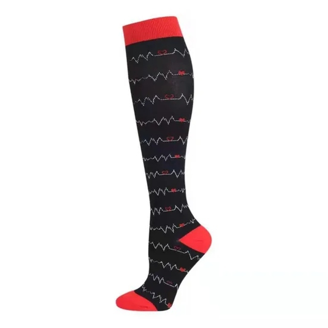 Stock or Customized 200n Jacquard Sports Compression Socks Outdoor Sports Stockings